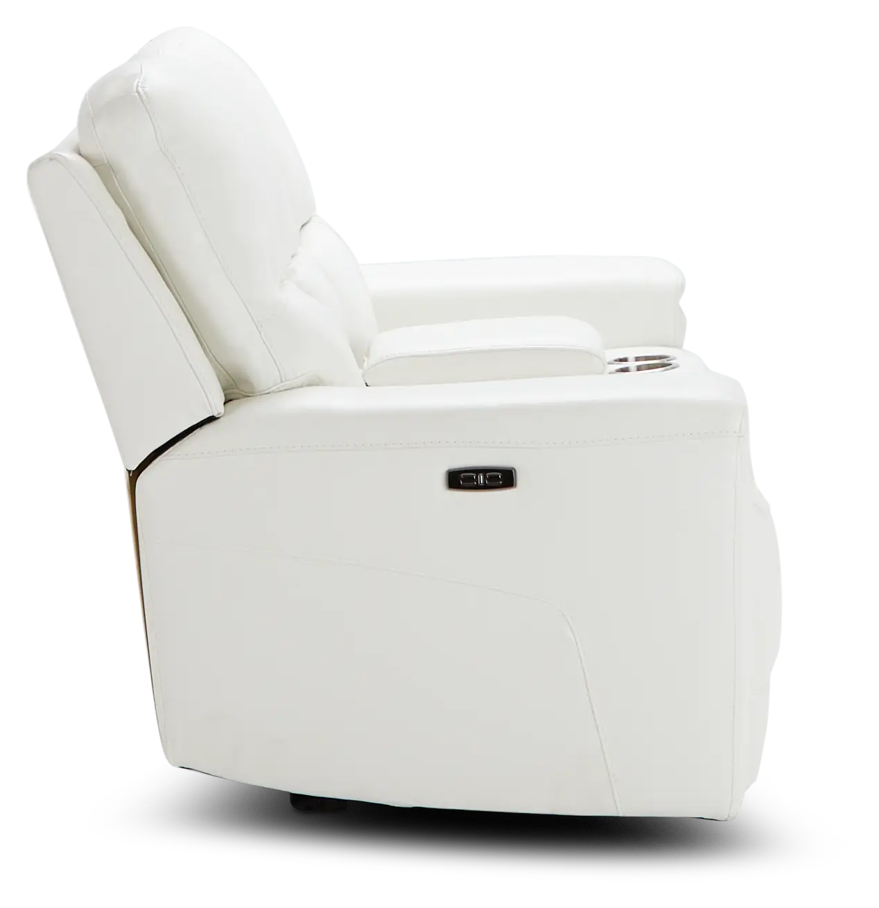 Porto White Lthr/vinyl Power Reclining Console Loveseat Porto White Lthr/vinyl Power Reclining Console Loveseat