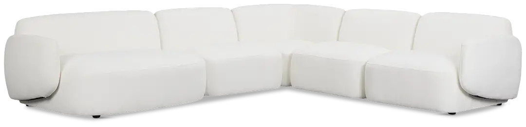 Halsey White Fabric Medium Left Facing Cuddler Sectional Halsey White Fabric Medium Left Facing Cuddler Sectional