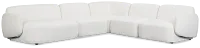 Halsey White Fabric Medium Left Facing Cuddler Sectional