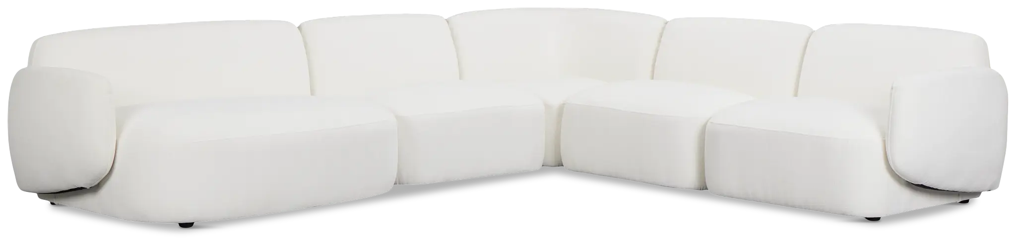 Halsey White Fabric Medium Left Facing Cuddler Sectional Halsey White Fabric Medium Left Facing Cuddler Sectional