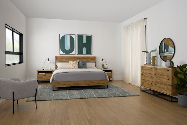 Perry Light Tone Panel Bed