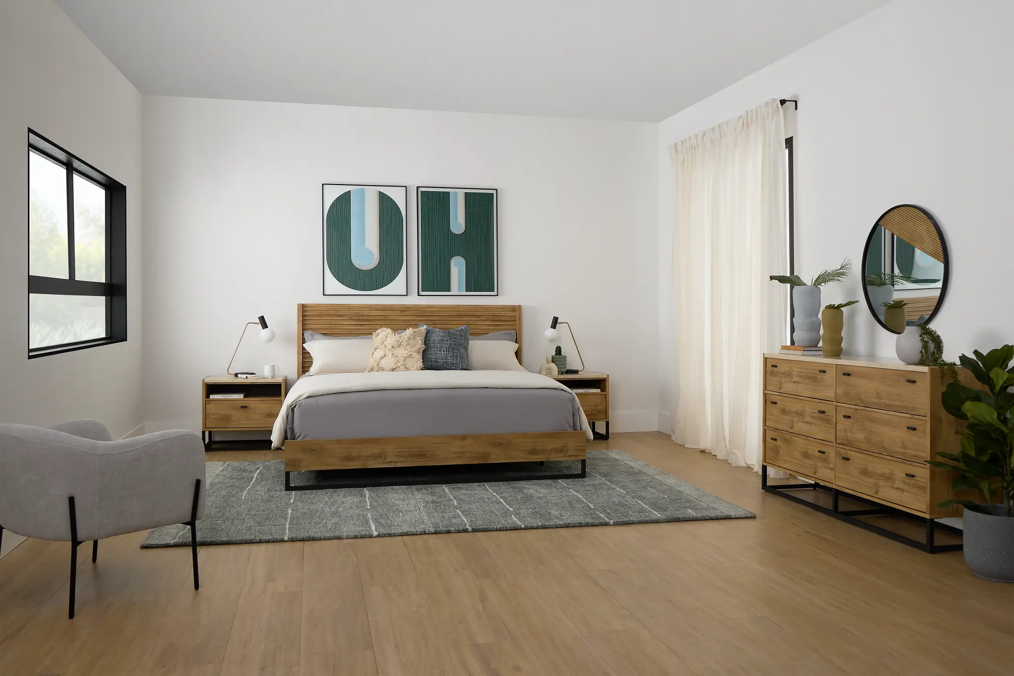 Perry Light Tone Panel Bed Perry Light Tone Panel Bed