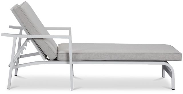 Bahama White Gray Cushioned Chaise