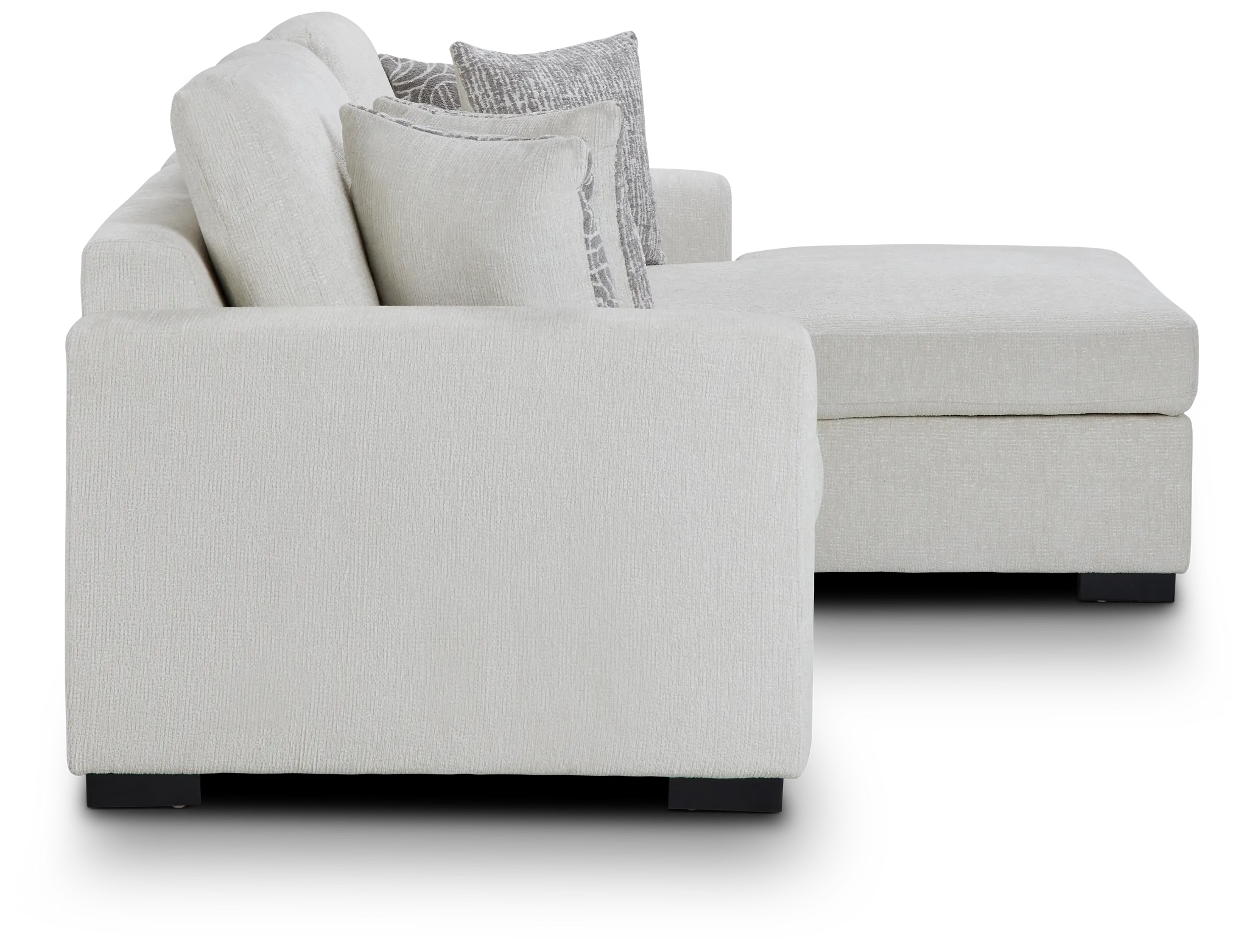 Blakely White Fabric Right Chaise Storage Sectional
