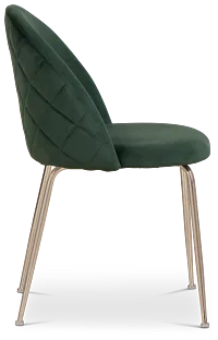 Capri Dark Green Velvet Upholstered Side Chair W/ Chrome Legs