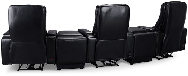 Slater2 Black Micro Triple Power Reclining Home Theater Seating