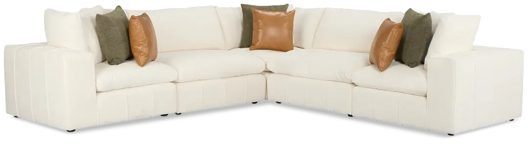 Cruz White Fabric 5-piece Modular Sectional Cruz White Fabric 5-piece Modular Sectional