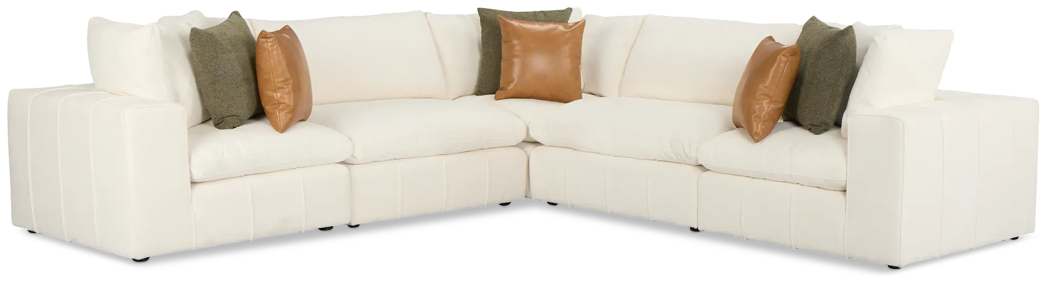 Cruz White Fabric 5-piece Modular Sectional Cruz White Fabric 5-piece Modular Sectional