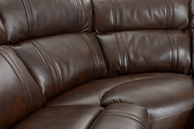Hunter Dark Brown Micro Small Two-arm Manually Reclining Sectional