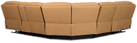 Wilder Brown Leather Large Tri Power Sectional W/refrigerated Console