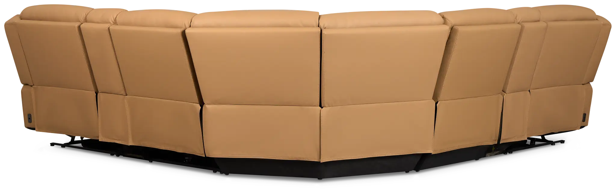 Wilder Brown Leather Large Tri Power Sectional W/refrigerated Console Wilder Brown Leather Large Tri Power Sectional W/refrigerated Console