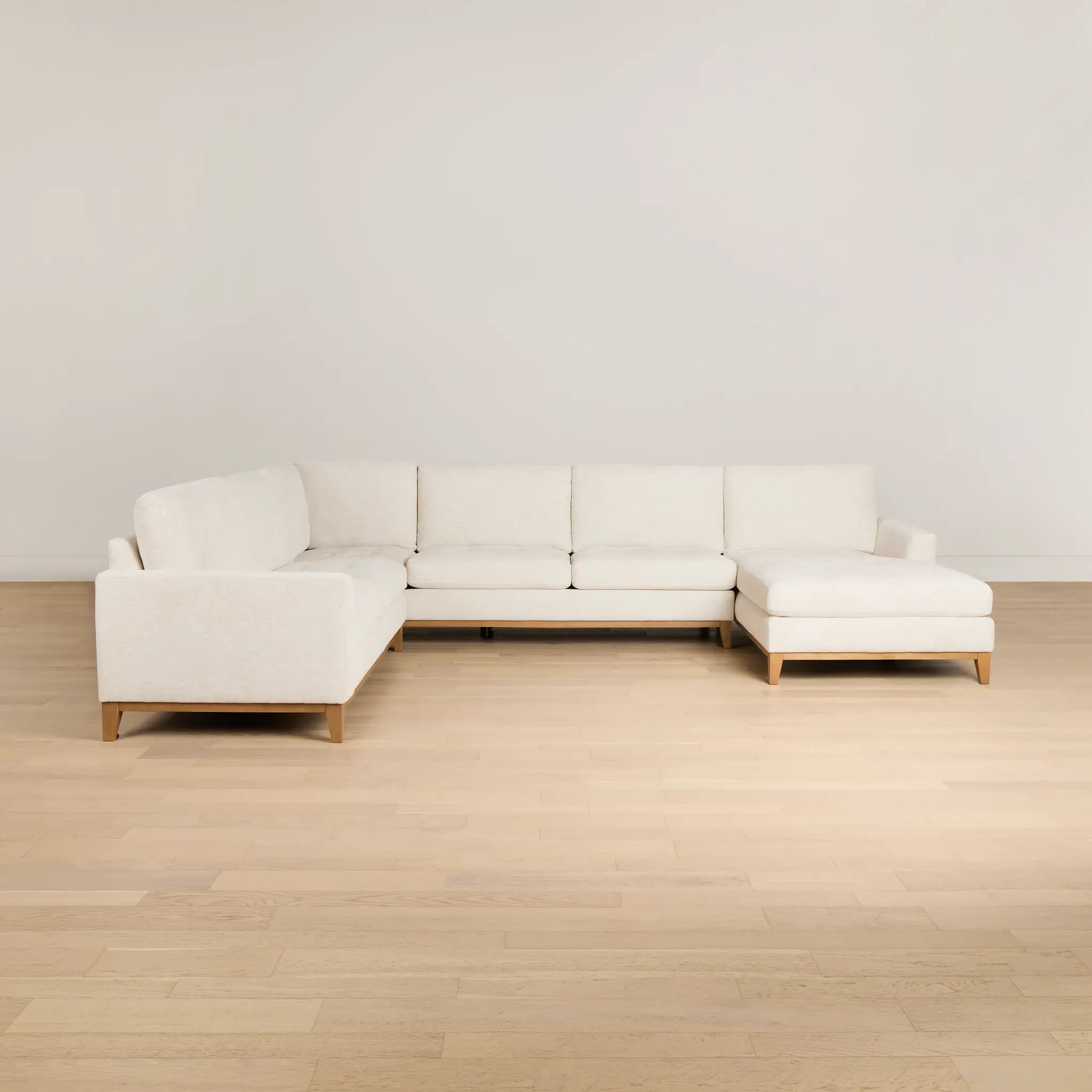 Maisie Light Beige Fabric Medium Right Chaise Sectional Maisie Light Beige Fabric Medium Right Chaise Sectional