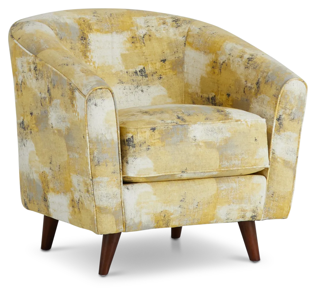 Antalya Yellow Fabric Accent Chair