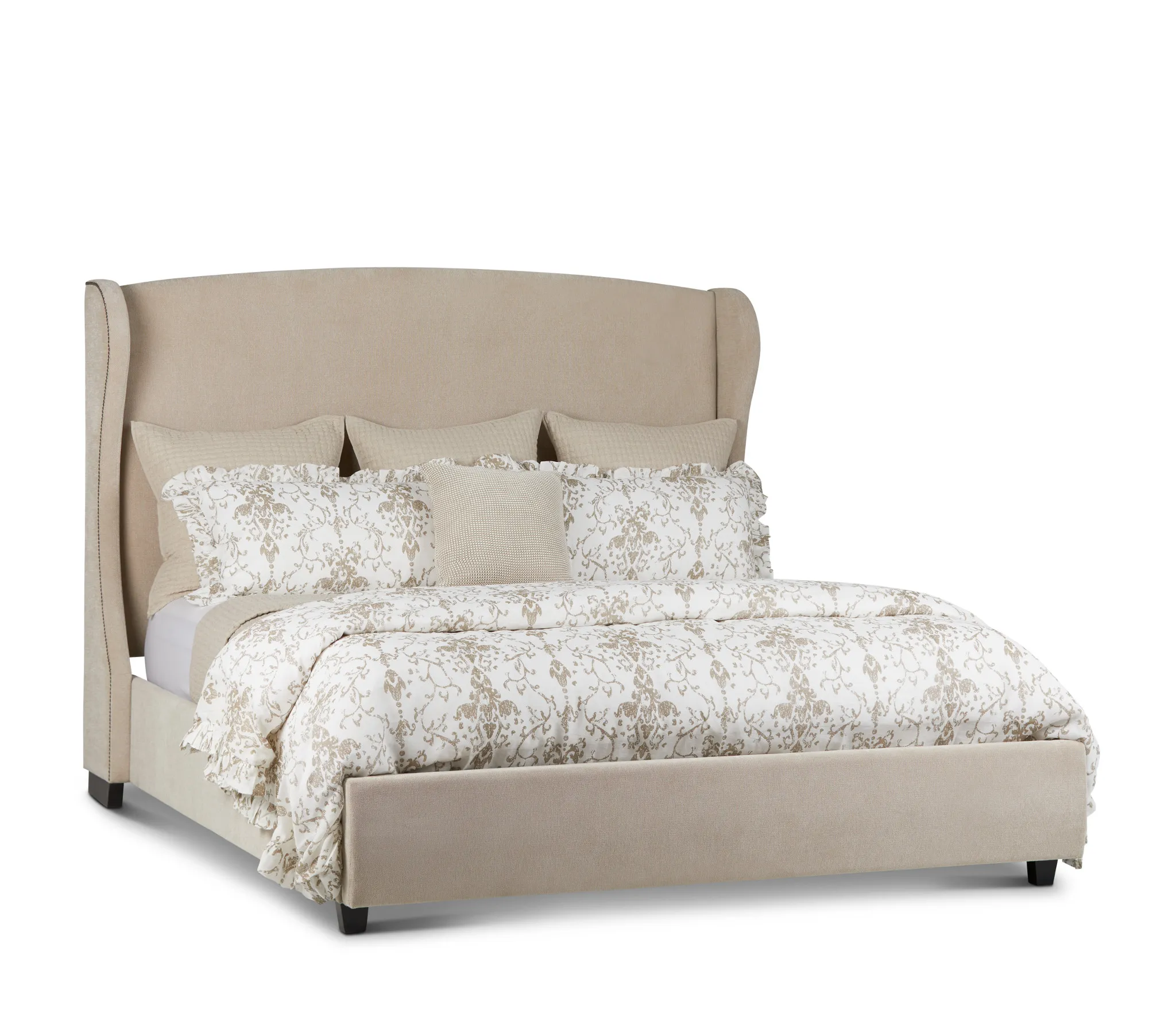 Cora Taupe Uph Platform Bed