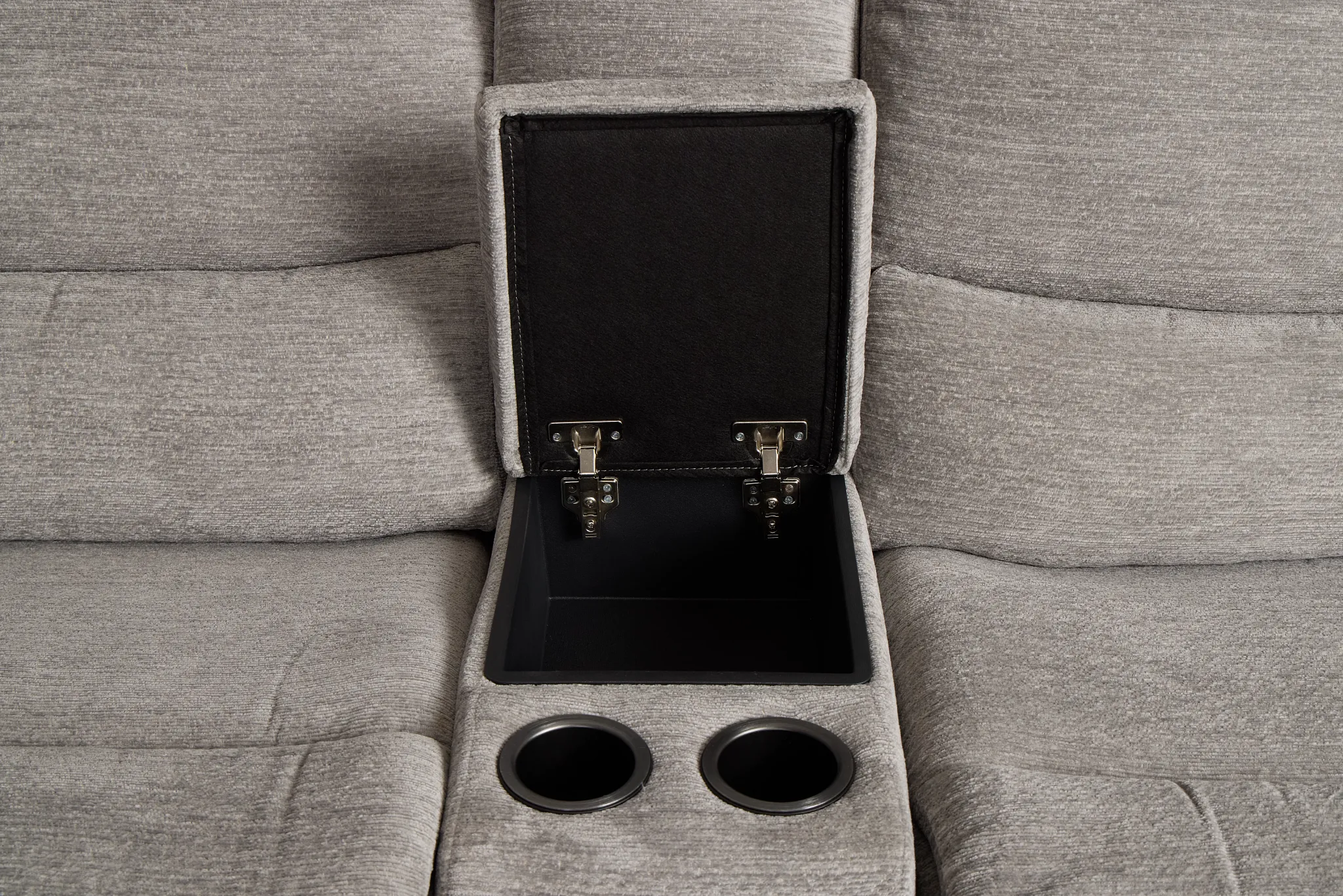 Bennett Gray Fabric Large Dual Power Reclining Two-arm Sectional