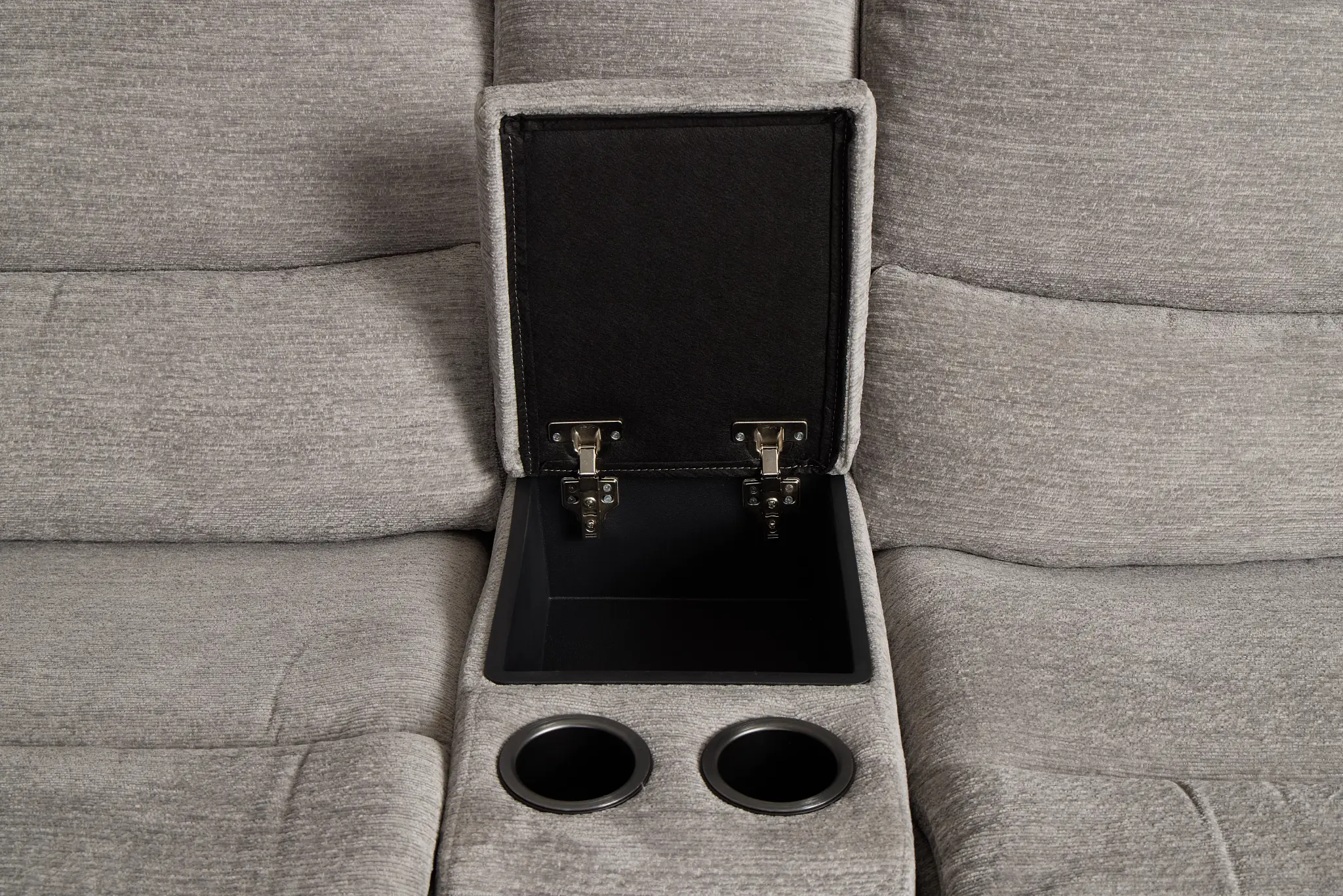 Bennett Gray Fabric Large Dual Power Reclining Two-arm Sectional Bennett Gray Fabric Large Dual Power Reclining Two-arm Sectional