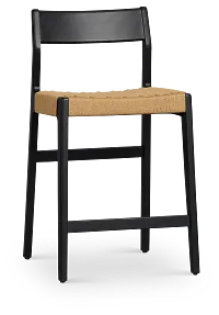 Santorini Black 24" Woven Barstool