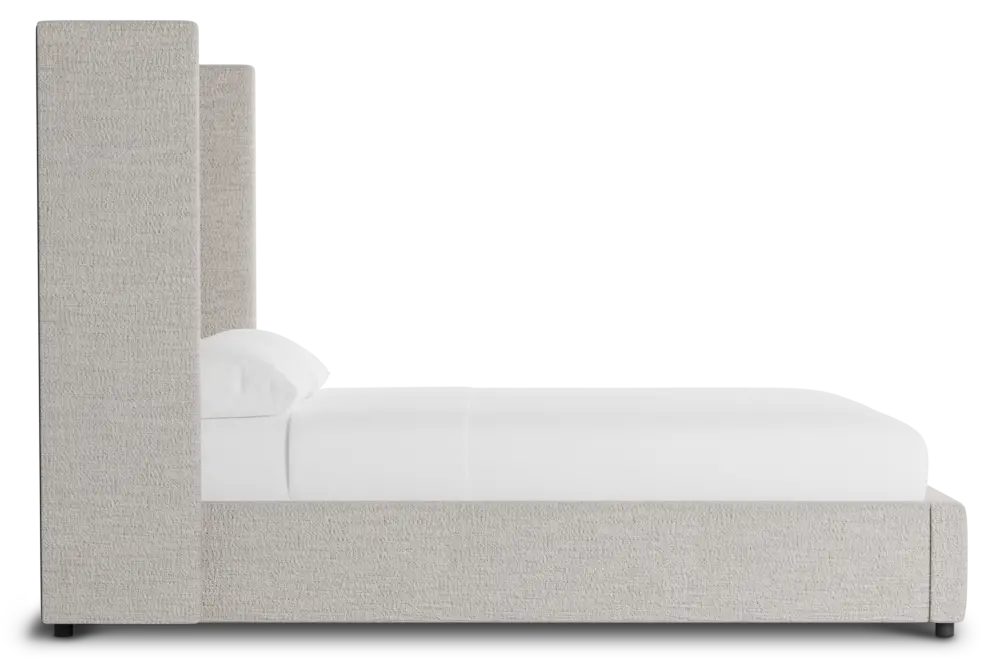 Captiva Maguire Pewter 60" Upholstered Shelter Bed Captiva Maguire Pewter 60" Upholstered Shelter Bed