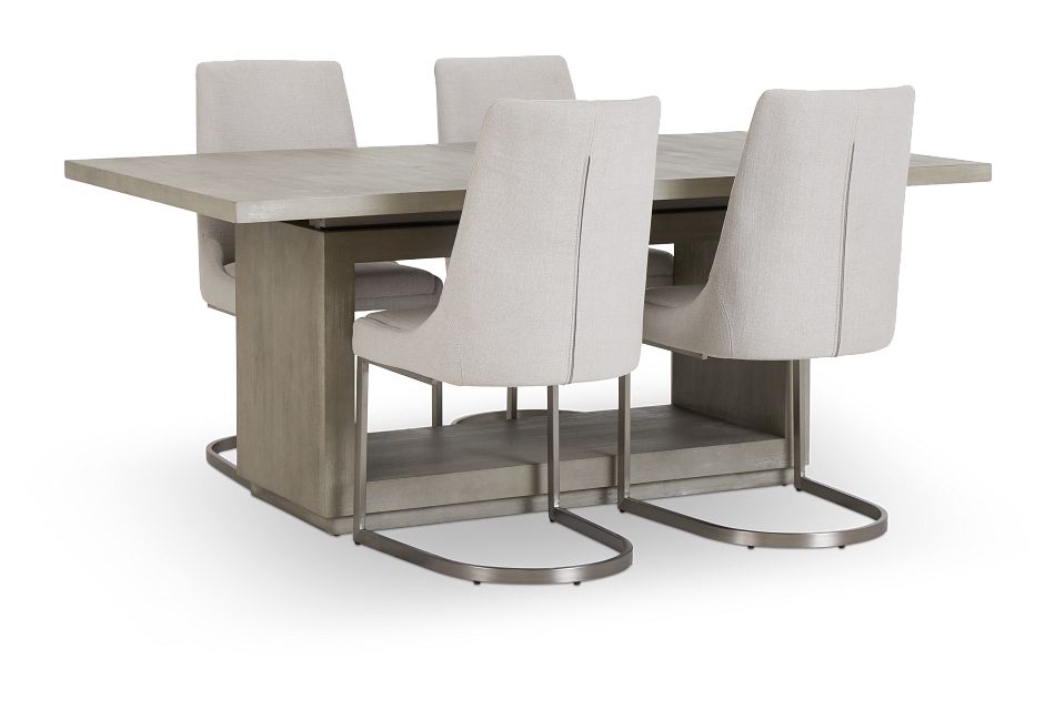 Madden Light Tone Rect Table & 4 Chairs