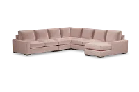 Edgewater Joya Light Pink Large Right Chaise Sectional
