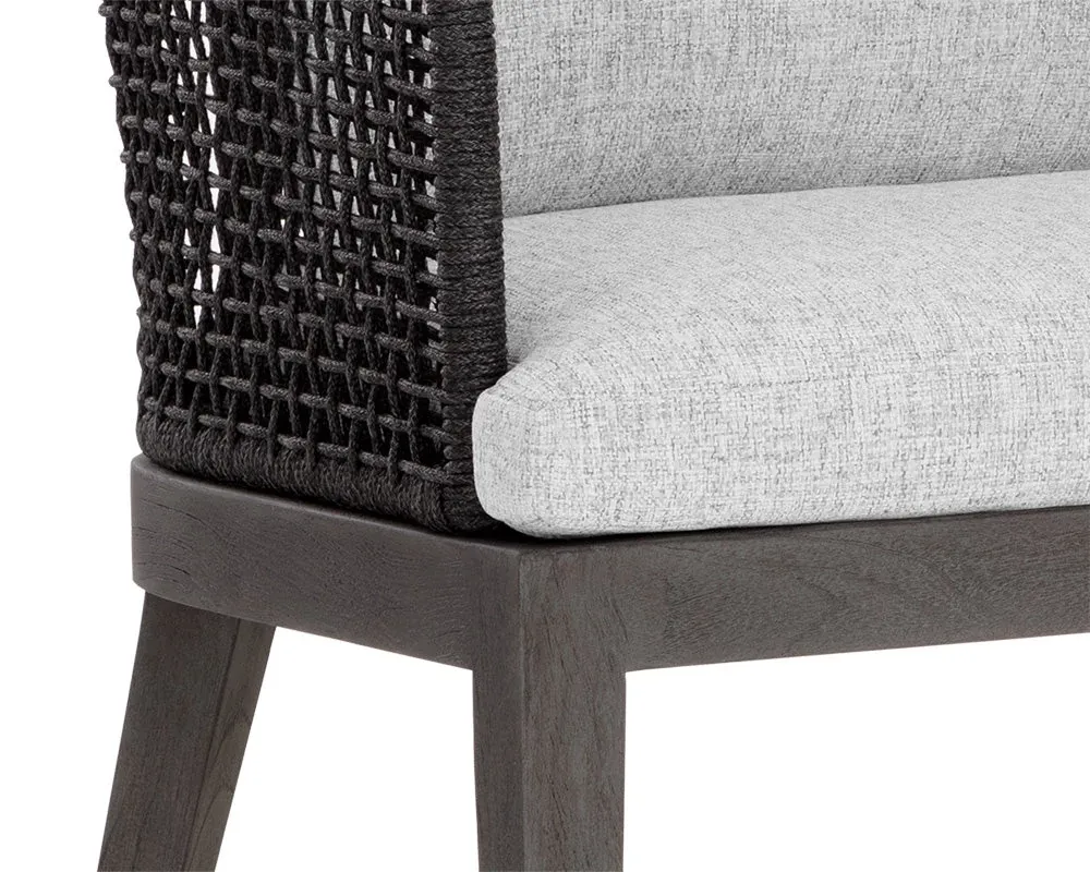 Ukiah Black Gray Cushioned Arm Chair