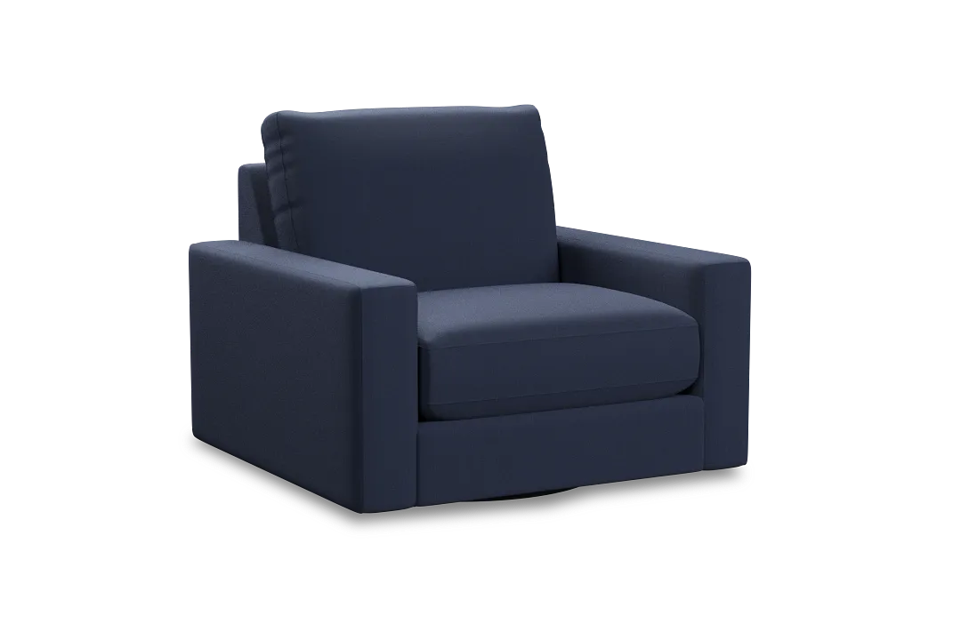 Edgewater Peyton Dark Blue Swivel Chair