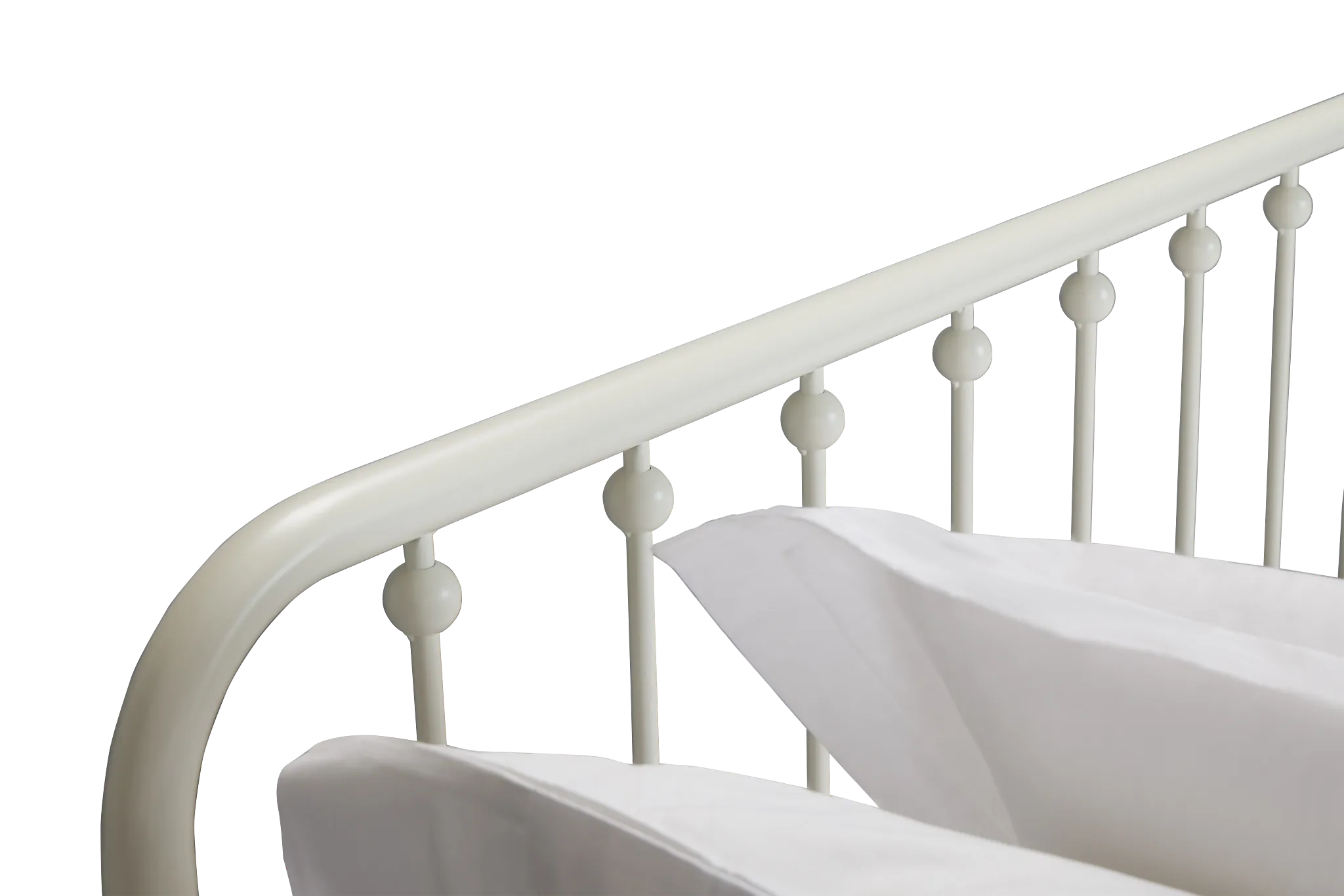 Rory White Metal Trundle Daybed