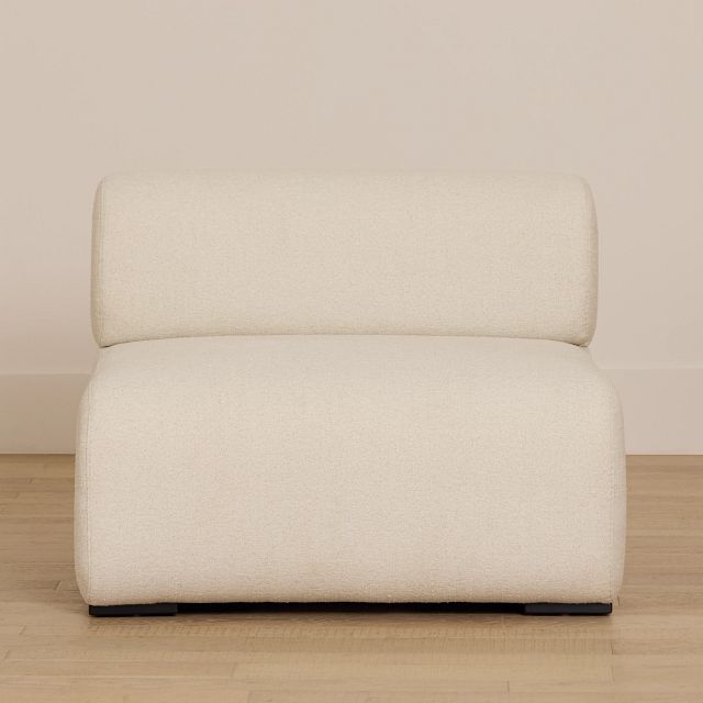 Celeste Light Beige Fabric Armless Chair