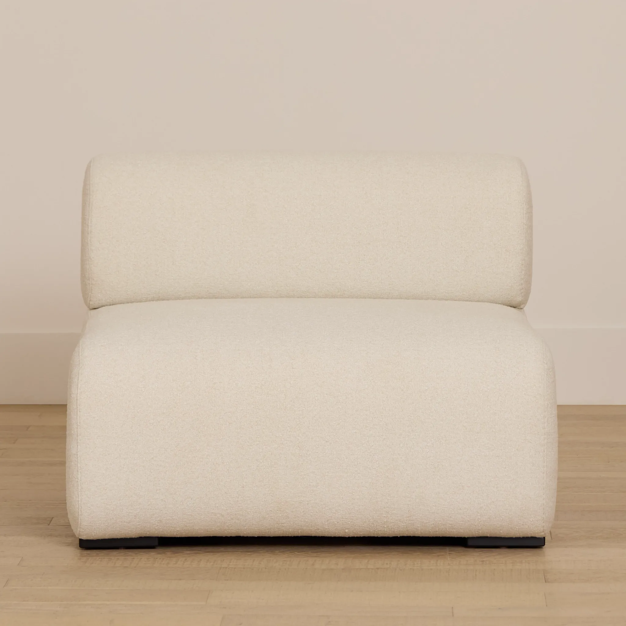 Celeste Light Beige Fabric Armless Chair