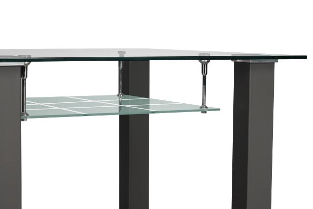 Vienna Dark Gray Glass Square High Dining Table