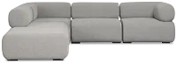Celeste Light Gray Fabric 5-piece Left Facing Bumper Sectional