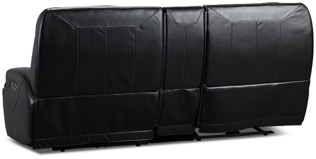 Casey Black Lthr/vinyl Power Reclining Console Sofa
