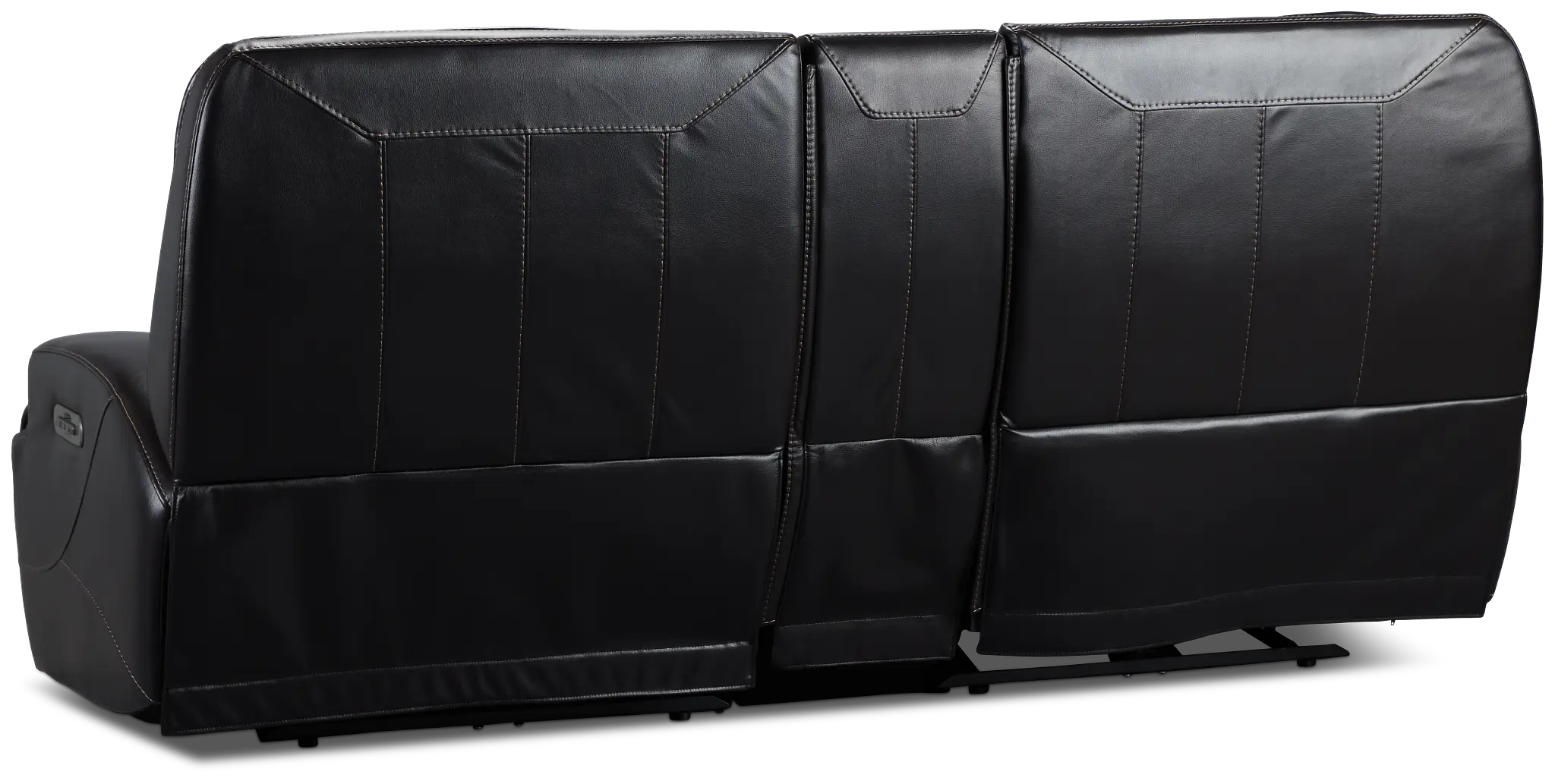 Casey Black Lthr/vinyl Power Reclining Console Sofa Casey Black Lthr/vinyl Power Reclining Console Sofa