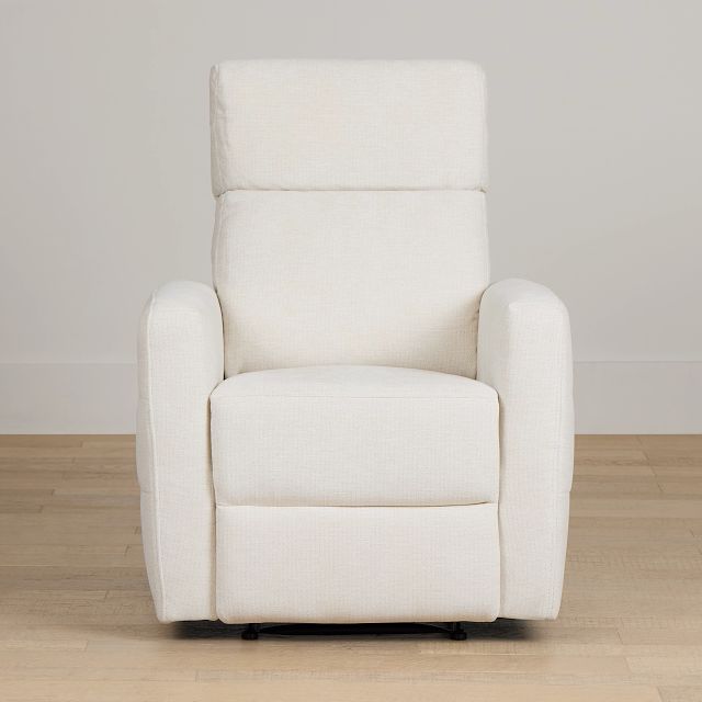 Rae White Fabric Recliner