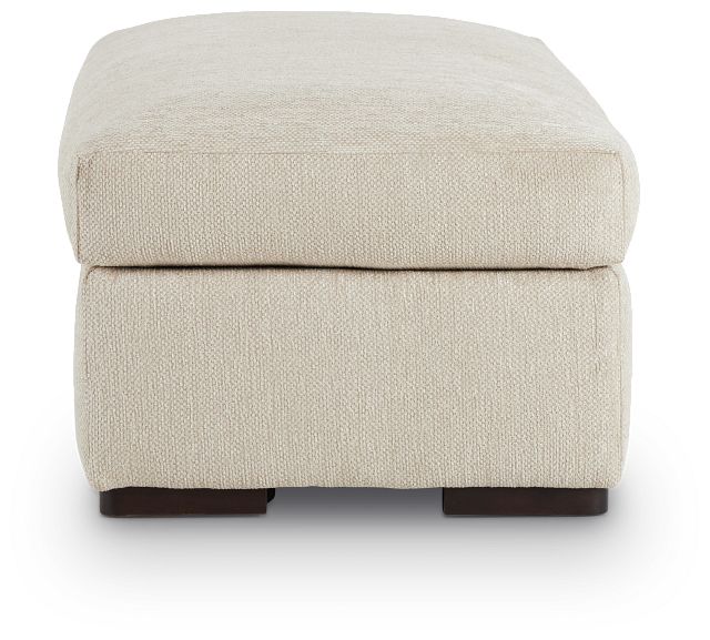 Alpha Beige Fabric Ottoman