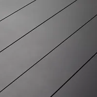 Linear Dark Gray White 110" Aluminum Table & 4 Teak Cushioned Side Chairs