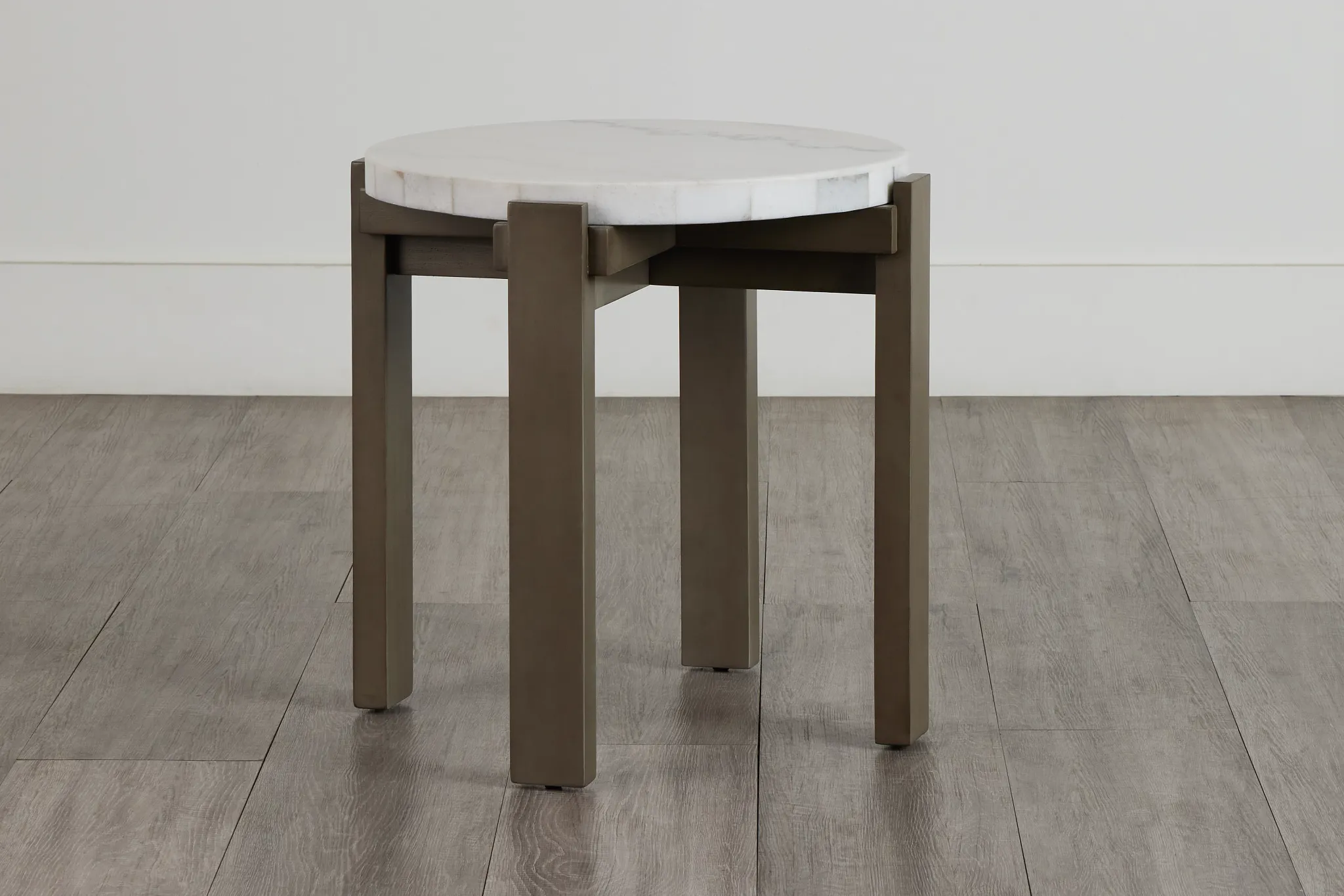 Kaleb White Marble End Table