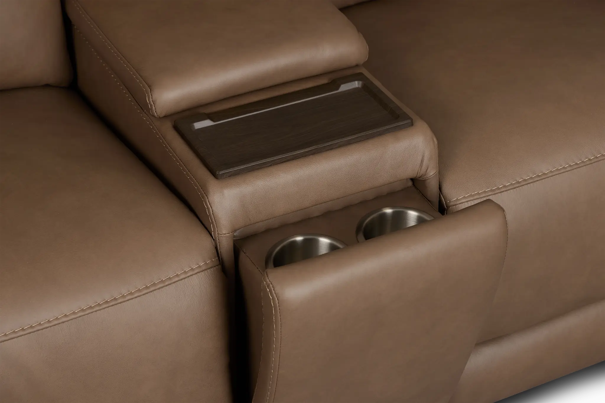 Flexsteel Belmont Dark Brown Lthr/vinyl Large Triple Power Reclining Two-arm Sectional Flexsteel Belmont Dark Brown Lthr/vinyl Large Triple Power Reclining Two-arm Sectional