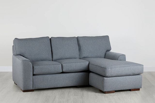 Austin Blue Fabric Right Chaise Sectional