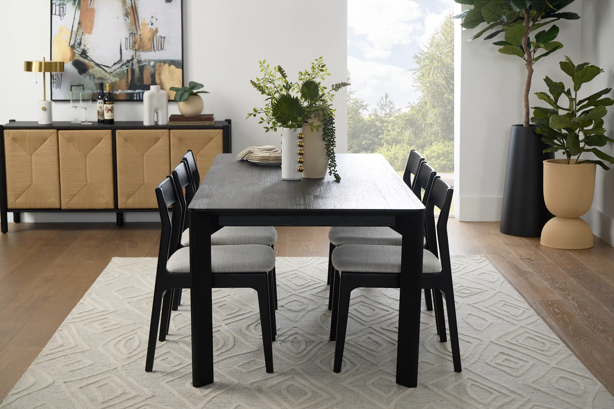Santorini Black 79" Rectangular Table