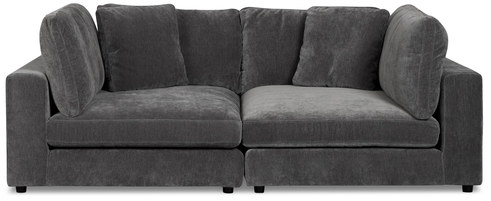 Lounge Dark Gray Fabric Double Chaise Daybed