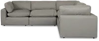Grant Light Gray Fabric 5-piece Modular Sectional