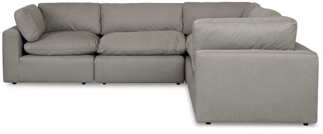 Grant Light Gray Fabric 5-piece Modular Sectional