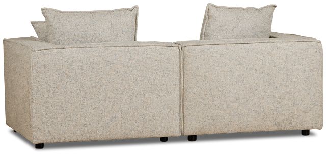 Tatum Beige Fabric 2 Piece Modular Sofa