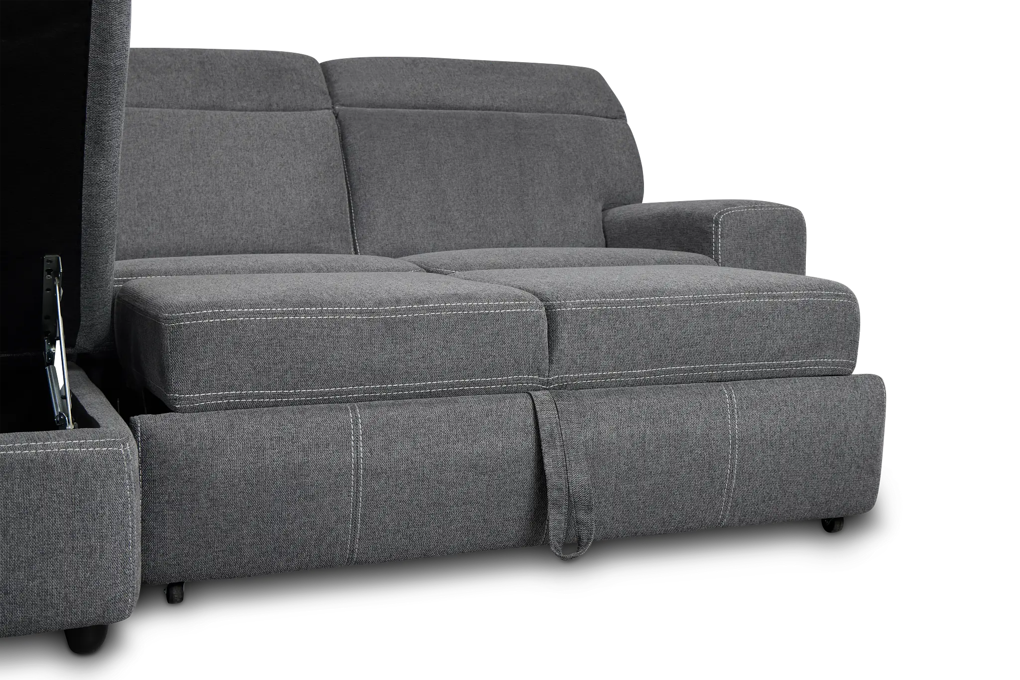 Callum Dark Gray Storage Small Left Power Chaise Sleeper Sectional Callum Dark Gray Storage Small Left Power Chaise Sleeper Sectional