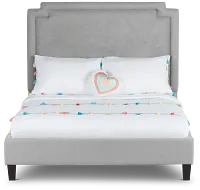 Whitney Light Gray Uph Platform Bed