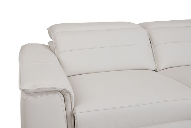 Pearson White Leather Right Bumper Sectional