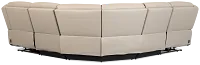 Wilder Taupe Leather Small Dual Power Reclining Two-arm Sectional