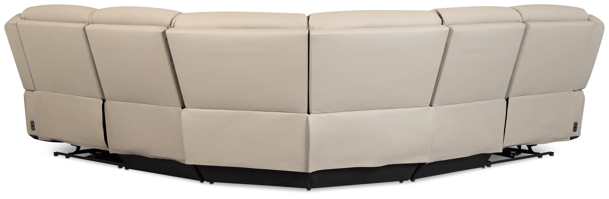 Wilder Taupe Leather Small Dual Power Reclining Two-arm Sectional Wilder Taupe Leather Small Dual Power Reclining Two-arm Sectional