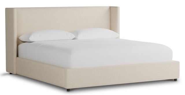 Captiva Merino Light Beige 48" Upholstered Shelter Bed